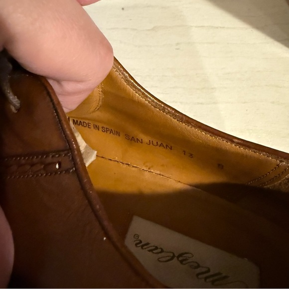 Mezlan San Juan Weaved Brown Leather Oxfords Cap Toe Mens Sz 13 Luxury Old Money - Picture 8 of 9